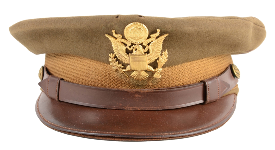 WWII U.S. ARMY OFFICERS VISOR CAP WORN BY GENERAL GEORGE KENNEY.
