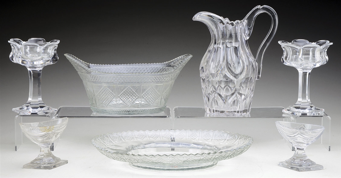 FINE LOT OF 18TH/19TH CENTURY CLEAR GLASS.                                                                                                                                                              