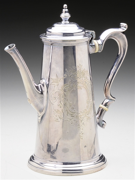 ESA - SHEFFIELD SILVER PLATED LIGHTHOUSE SHAPED COFFEE POT BY GEORGE RICHMOND COLLIS & CO.                                                                                                              