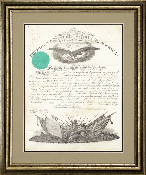 CIVIL WAR ABRAHAM LINCOLN SIGNED COMMISSION OF WILLIAM CHURCH, THE FOUNDER OF THE NATIONAL RIFLE ASSOCIATION.                                                                                           