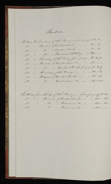 LETTER BOOK OF GEORGE WASHINGTON STORER, 1843-1846 WHILE IN COMMAND OF THE PORTSMOUTH NAVAL YARD.                                                                                                       