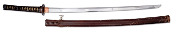 JAPANESE OFFICERS SWORD GIVEN BY JAPANESE ADMIRAL SUGIYAMA TO REAR ADMIRAL MORTON L. DEYO, USN.                                                                                                        