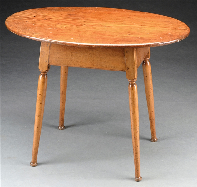QUEEN ANNE OVAL PINE AND MAPLE TAVERN TABLE.                                                                                                                                                            