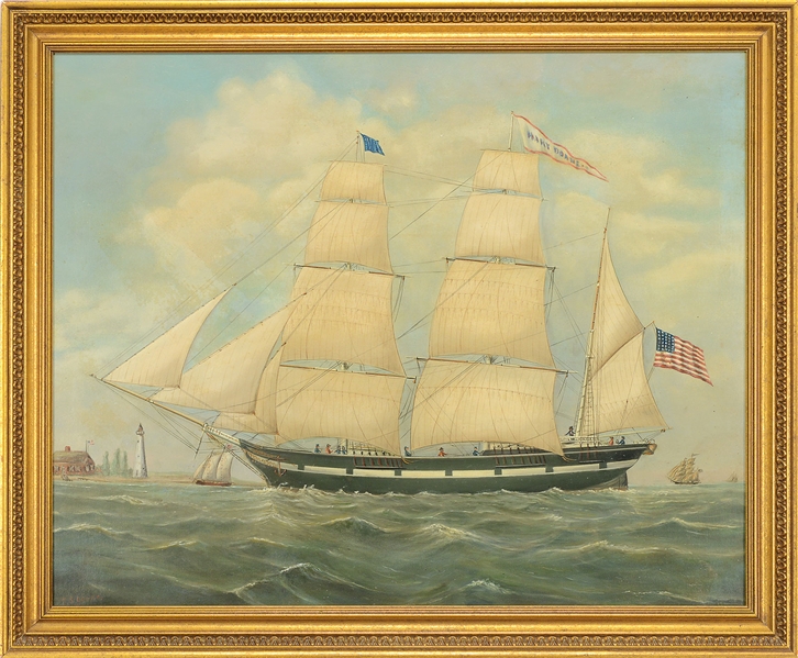 THOMAS SPENCER YORKE (AMERICAN, 19TH CENTURY) PORTRAIT OF THE SHIP "MARY DOANE".                                                                                                                        