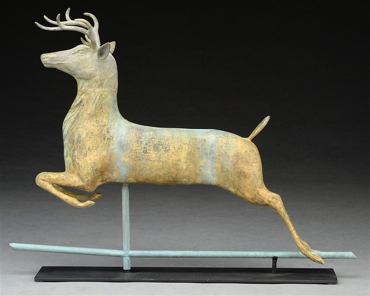 LEAPING STAG WEATHERVANE ATTRIBUTED TO WASHBURN & CO.                                                                                                                                                   