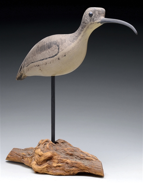 FINE CARVING OF A CURLEW ON STAND.                                                                                                                                                                      