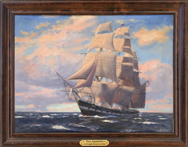 INTERESTING LOT OF FINE ART RELATING TO THE US FRIGATE CONSTITUTION.                                                                                                                                    