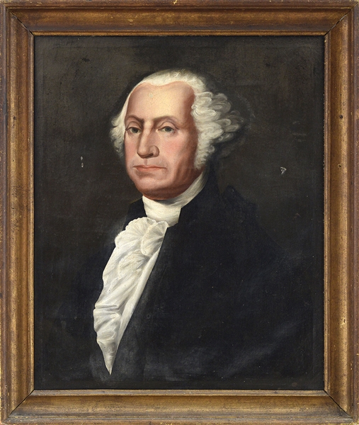 UNSIGNED (AMERICAN, EARLY 19TH CENTURY) PORTRAIT OF GEORGE WASHINGTON.                                                                                                                                  