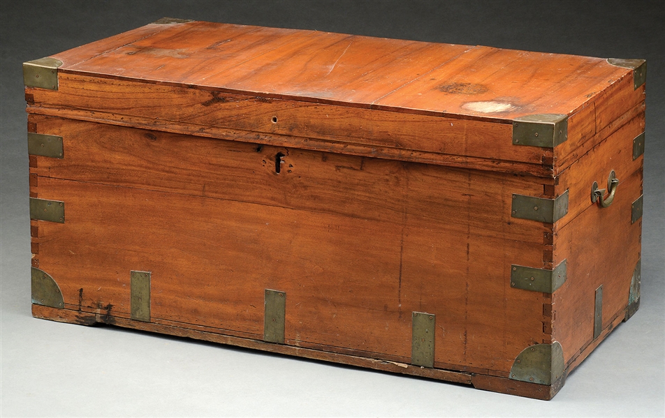 ANGLO-INDIAN CAMPAIGN STYLE CAMPHOR TRUNK.                                                                                                                                                              