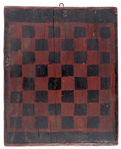 PAINTED PINE CHECKERS GAME BOARD.                                                                                                                                                                       