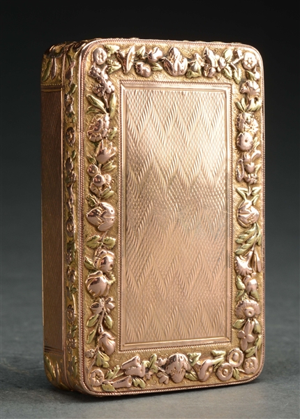 SOLID GOLD BOX INSCRIBED TO DAVID PAUL BROWN WITH PAPERWORK.