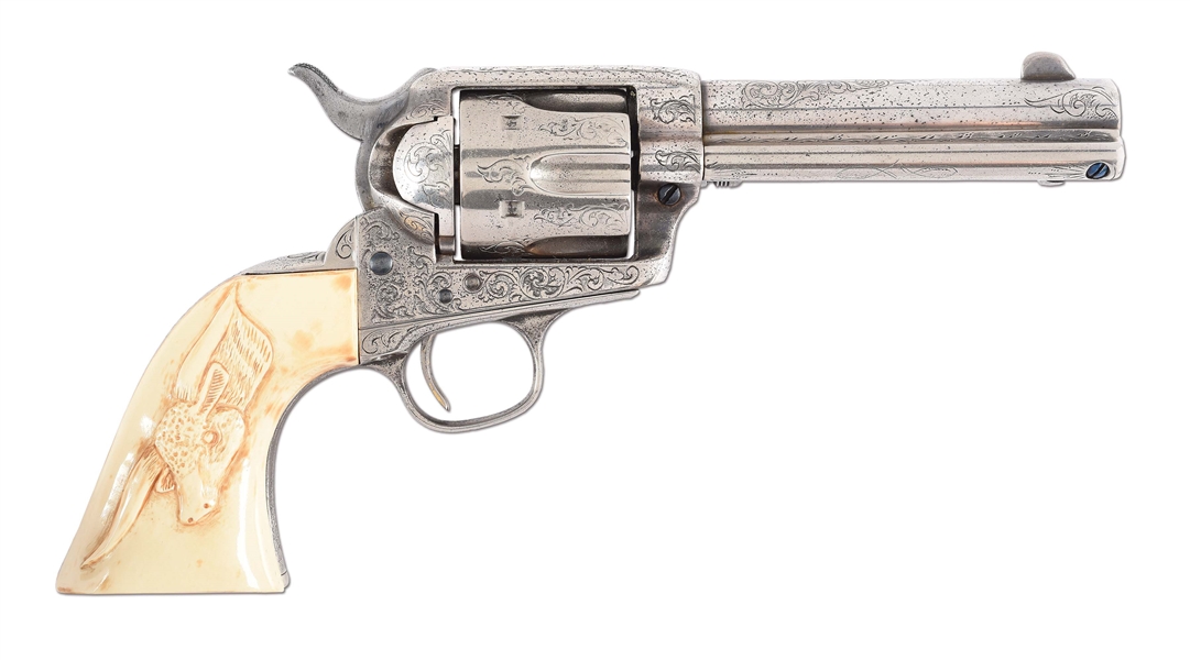 (C) NEW YORK ENGRAVED COLT SINGLE ACTION ARMY REVOLVER (1900).