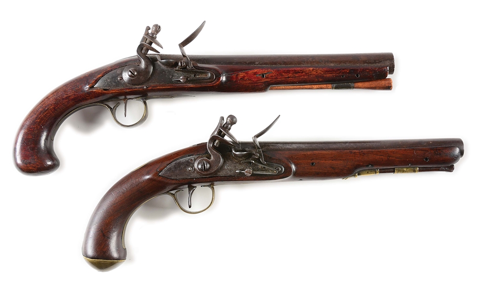 (A) LOT OF 2: FLINTLOCK PISTOLS FOR THE AMERICAN MARKET.