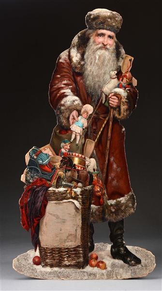 LARGE DIE-CUT CARDBOARD SANTA.