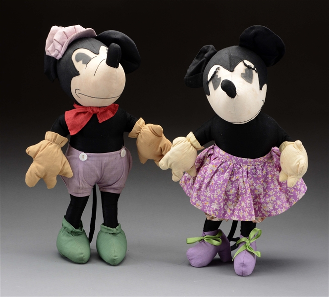 LOT OF 2: MICKEY & MINNIE MOUSE DOLLS.