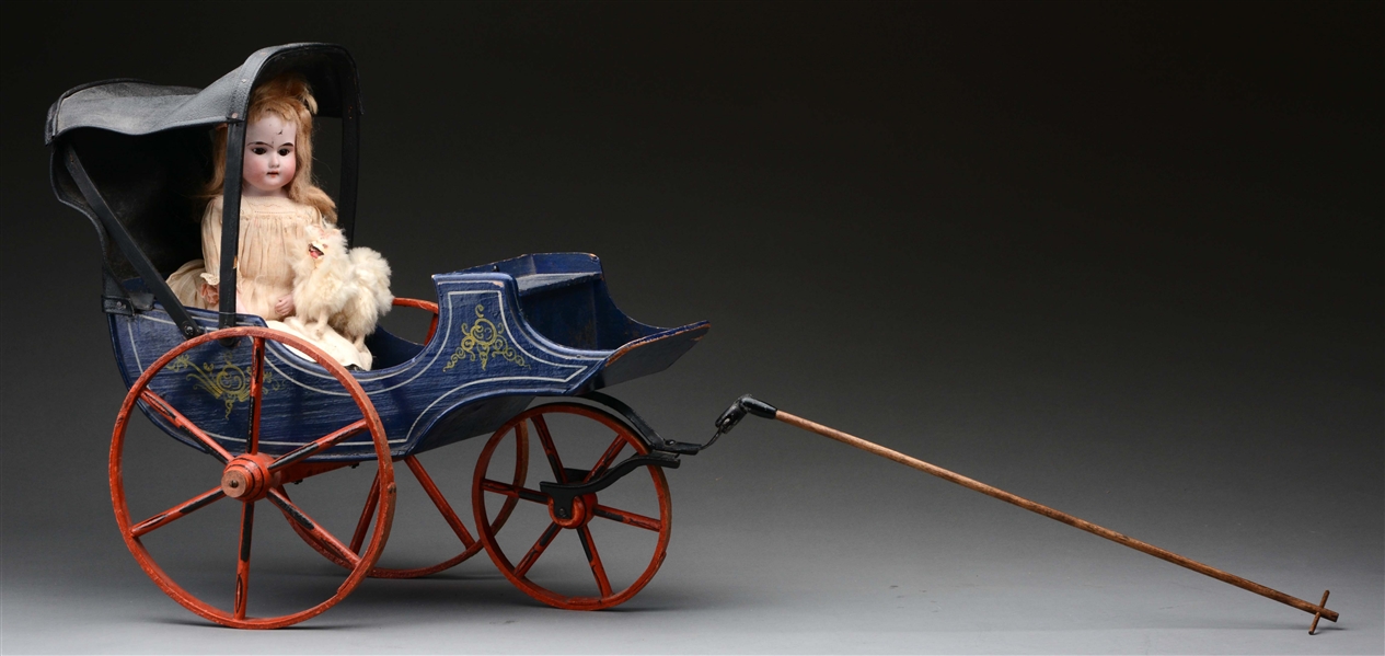 VICTORIAN CARRIAGE PULL TOY.