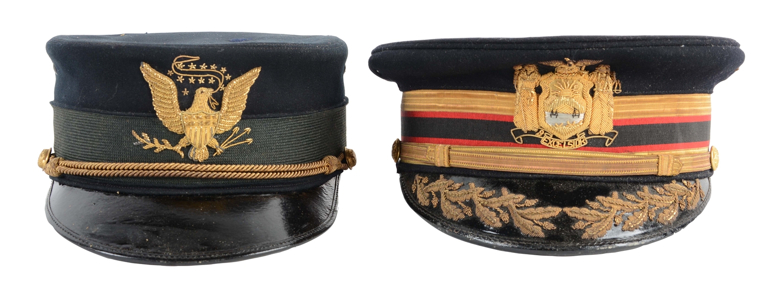 LOT OF 2: U.S. MODEL 1895 OFFICERS & MODEL 1902 OFFICERS FULL DRESS CAPS.