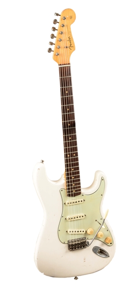 FENDER STRATOCASTER OLYMPIC WHITE ELECTRIC GUITAR.
