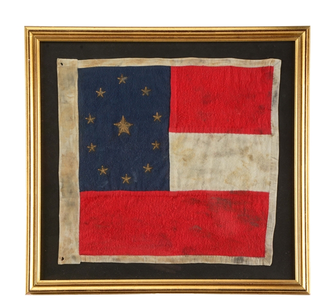 GROUP OF 5: CIVIL WAR 1ST NATIONAL CONFEDERATE FLAG WITH GAR FLAGS. 