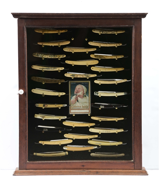 FRAMED COLLECTION OF STRAIGHT RAZORS. 