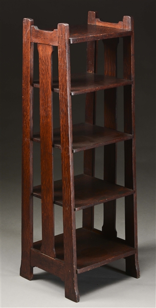 STICKLEY BROTHERS TAPERED MAGAZINE STAND, NO. 4743. 