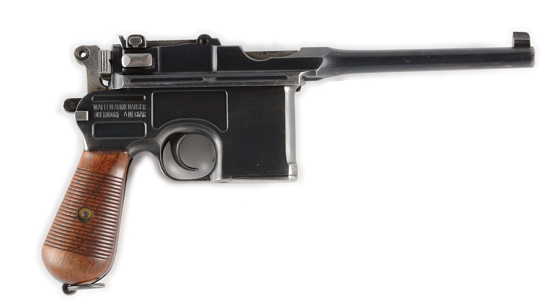 (C) MAUSER MODEL C96 BROOMHANDLE SEMI-AUTOMATIC PISTOL WITH MATCHING SHOULDER STOCK.
