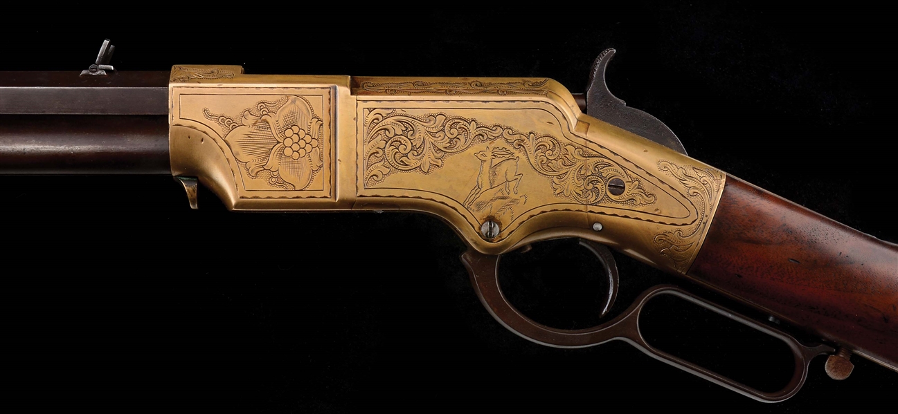 Lot Detail - (A) LOVELY ENGRAVED HENRY LEVER ACTION RIFLE (1864).