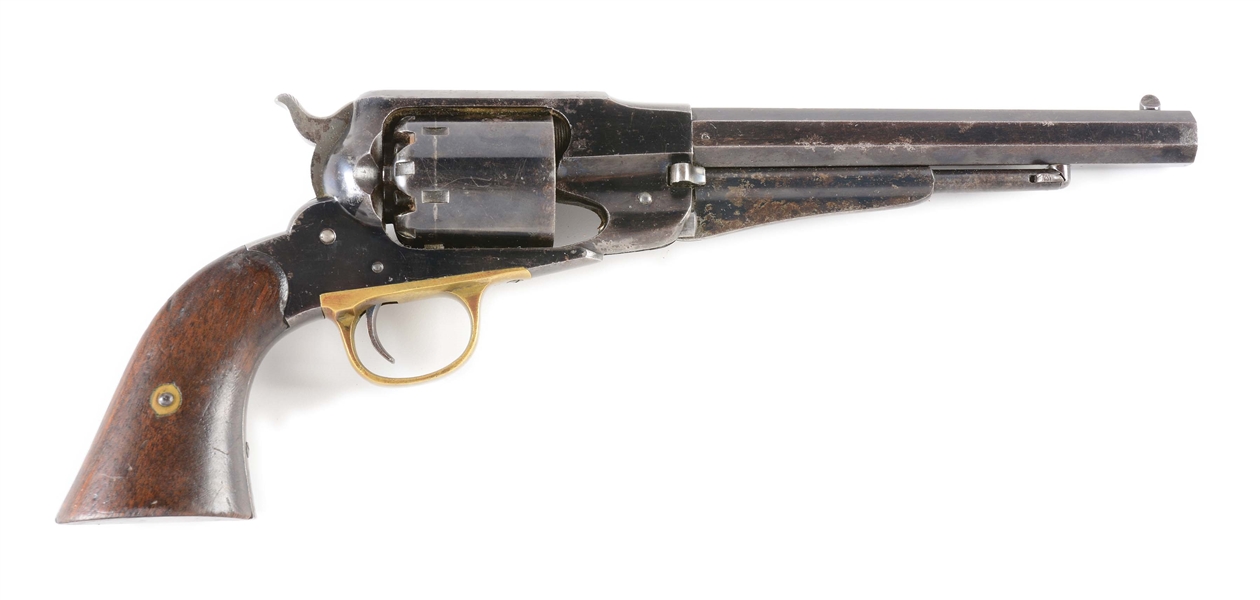 (A) HIGH CONDITION MARTIALLY MARKED REMINGTON NEW MODEL ARMY PERCUSSION REVOLVER.