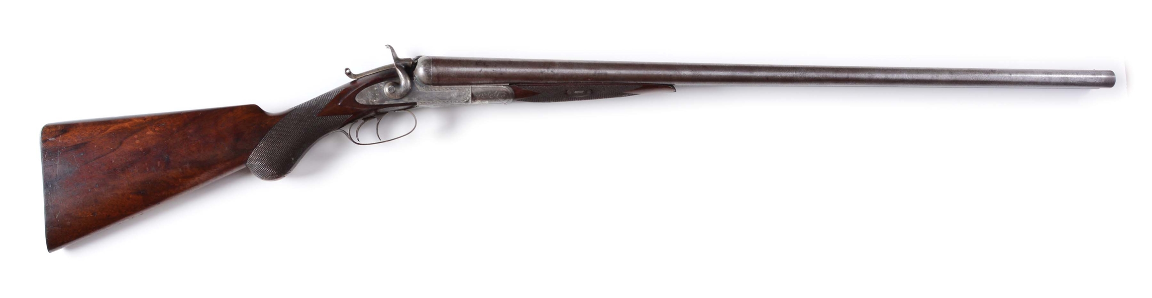 (A) REMINGTON WHITMORE MODEL 1878 GRADE 6 (?), 10 BORE DOUBLE BARREL SHOTGUN.