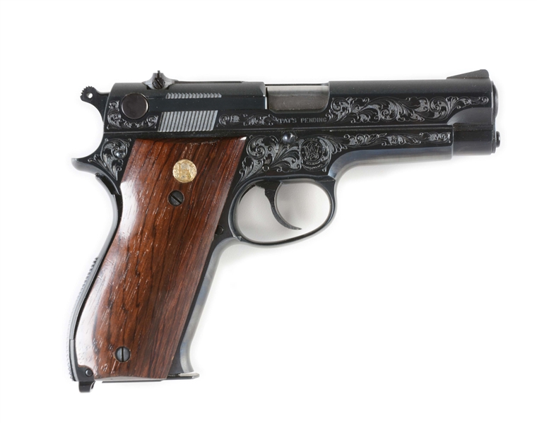 (C) ENGRAVED SMITH & WESSON MODEL 39 SEMI-AUTOMATIC PISTOL.