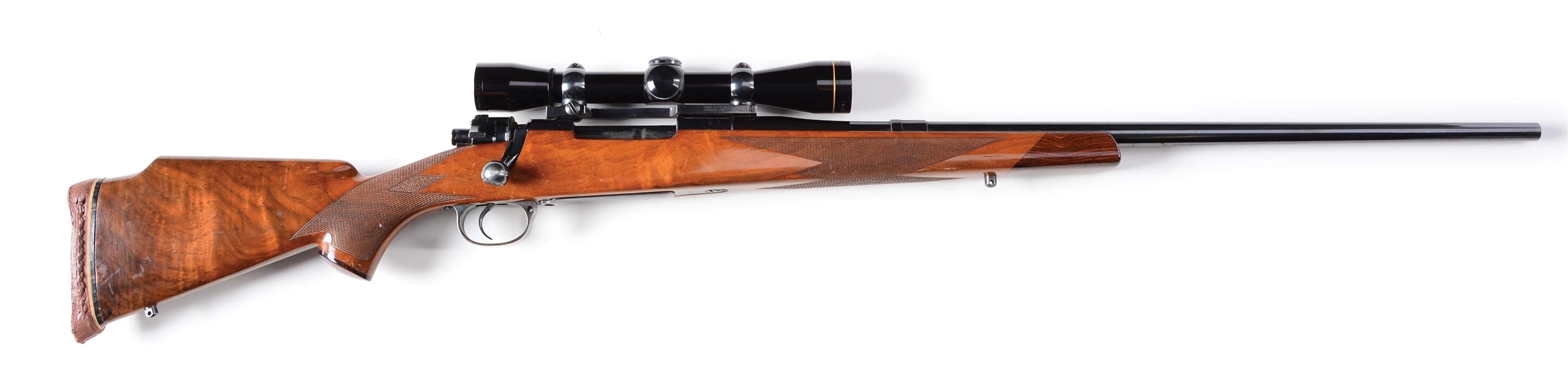 (C) CUSTOM MAUSER 98 BOLT ACTION RIFLE BY FRED WELLS WITH SCOPE. 