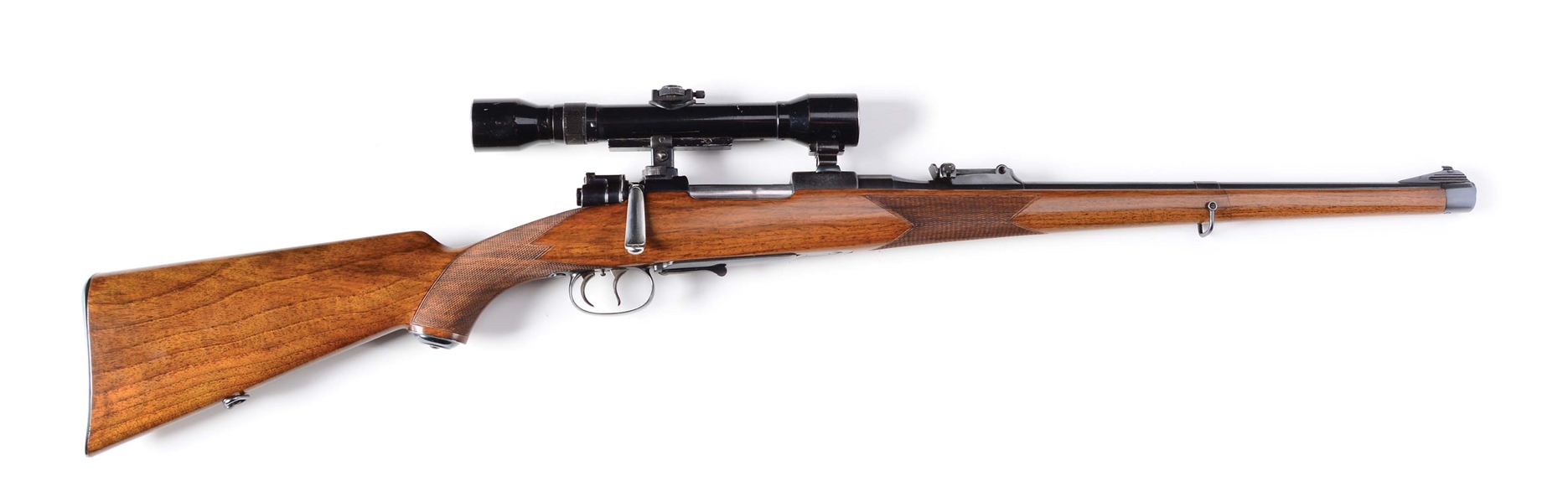 (C) NICELY RESTORED MAUSER TYPE M PATTERN 276 BOLT ACTION SPORTING CARBINE IN 7 X 57 WITH SCOPE