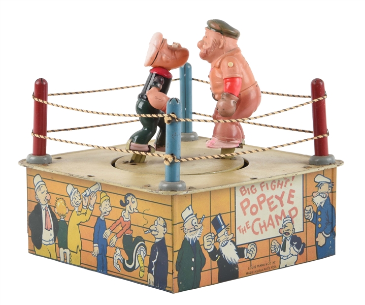 MARX TIN LITHO WIND-UP POPEYE THE CHAMP TOY.