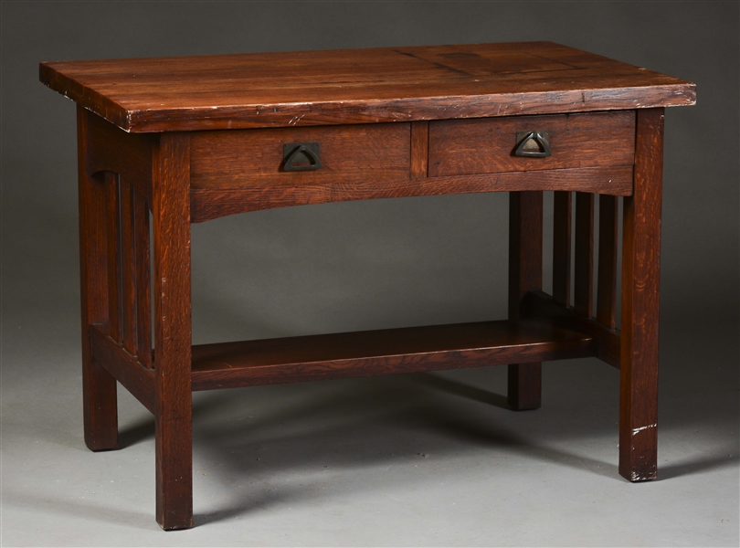 WM. RITTER & BROS. ARTS & CRAFTS LIBRARY TABLE/DESK.