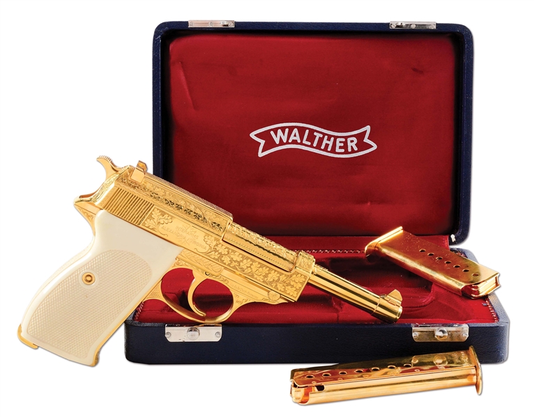(M) CASED, ENGRAVED & GOLD PLATED WALTHER P.38 SEMI-AUTOMATIC PISTOL.