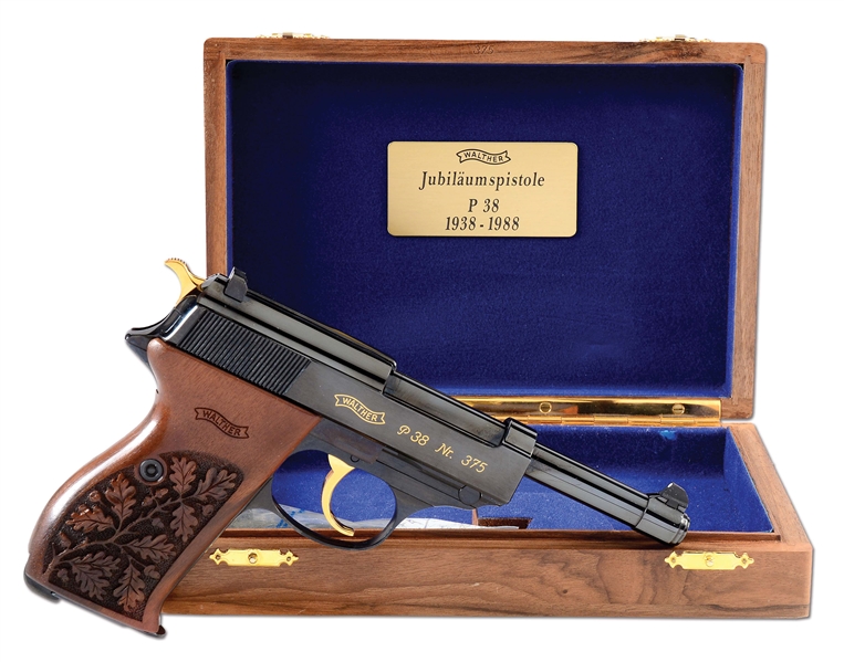 (M) CASED WALTHER P.38 50TH YEAR ANNIVERSARY SEMI-AUTOMATIC PISTOL.