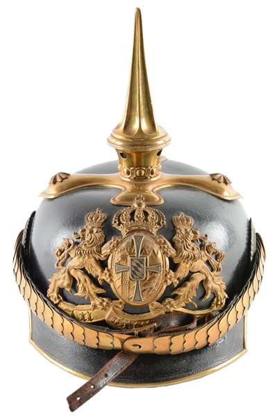 IMPERIAL GERMAN BAVARIAN PICKELHAUBE WITH COVER.