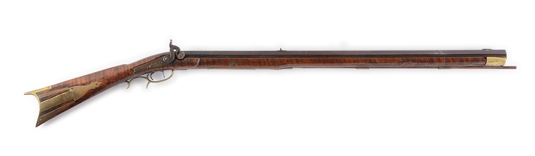 (A) PERCUSSION KENTUCKY BENCH RIFLE SIGNED S. SMITH.