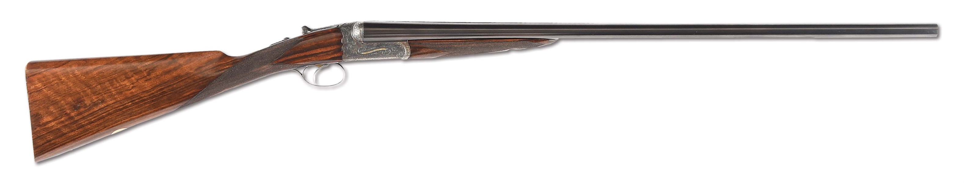 (C) BEST QUALITY WESTLEY RICHARDS HAND DETACHABLE LOCK, SINGLE TRIGGER EJECTOR GAME SHOTGUN WITH OAK AND LEATHER CASE.