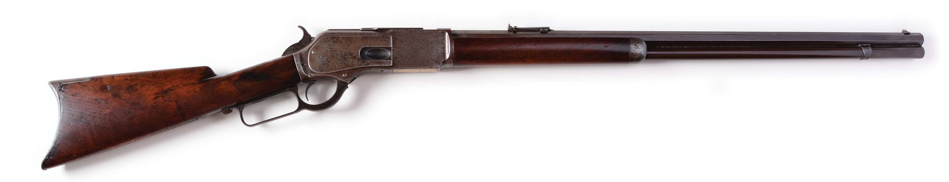 (A) WINCHESTER MODEL 1876 LEVER ACTION RIFLE (1883).