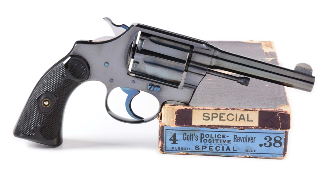 (C) BOXED EARLY HIGH POLISH COLT POLICE POSITIVE .38 DOUBLE ACTION REVOLVER (1911).