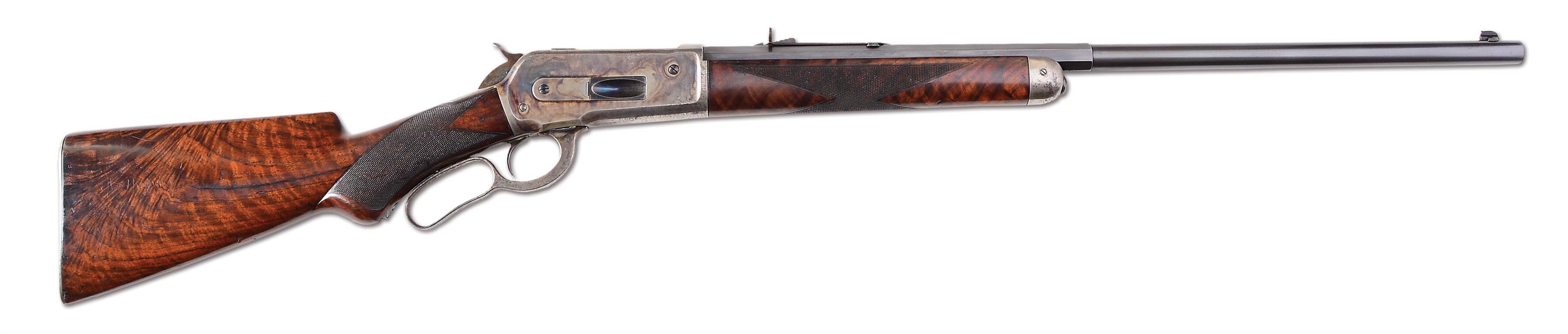 (A) DELUXE WINCHESTER MODEL 1886 .45-90 LEVER ACTION RIFLE (1894).