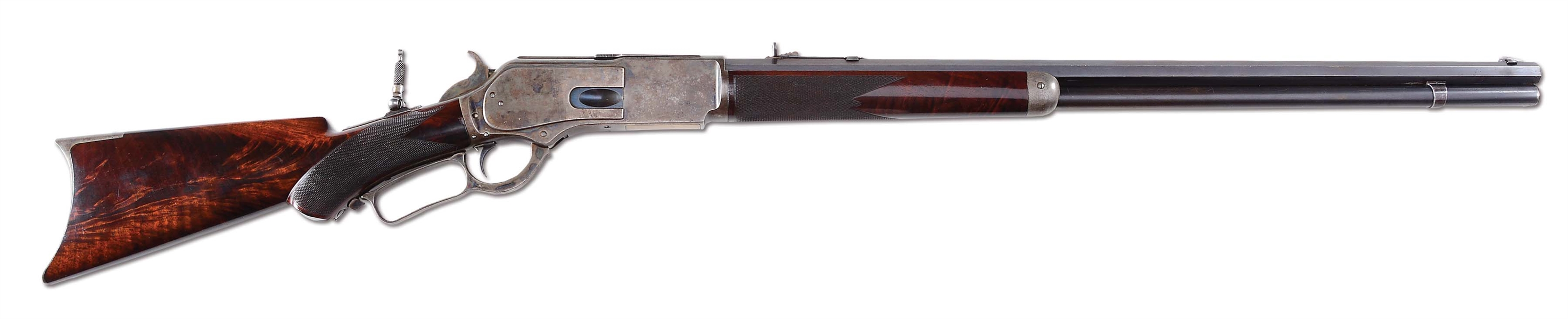 (A)RARE WINCHESTER MODEL 1876 DELUXE LEVER ACTION RIFLE.