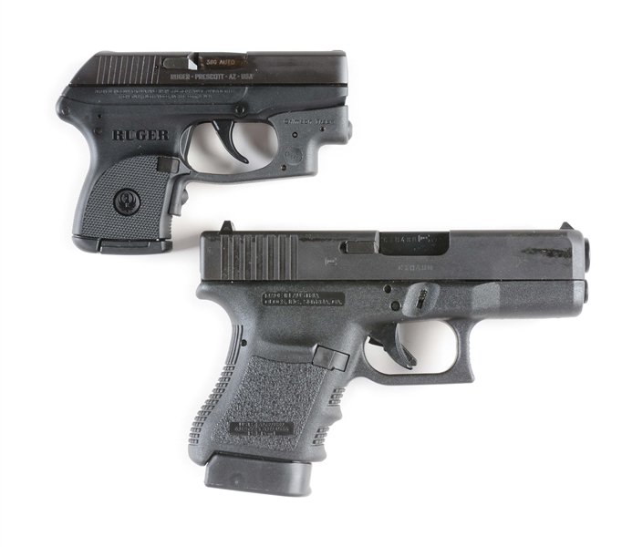 (M) LOT OF 2: RUGER LCP & GLOCK 30 SEMI-AUTOMATIC HANDGUNS.