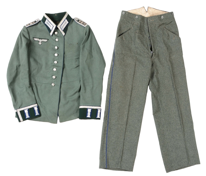 LOT OF 2: GERMAN WWII HEER CHAPLAIN NCO DRESS TUNIC & TROUSERS.