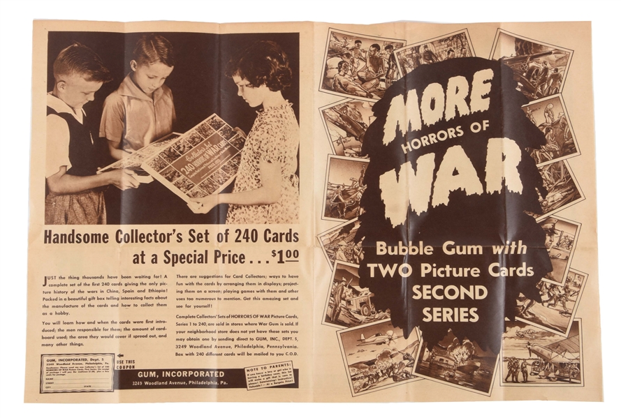VERY RARE MORE HORRORS OF WAR ADVERTISEMENT FOLD-OUT. 