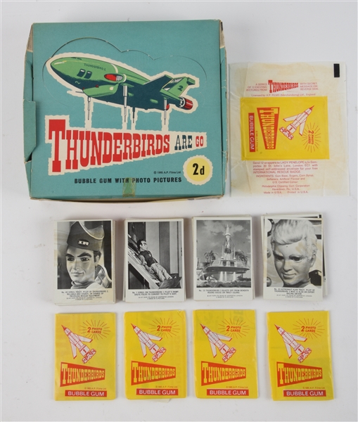 1965 PCGC SOMPORTEX "THUNDERBIRDS" TV SHOW WAX BOX & CARD SET. 