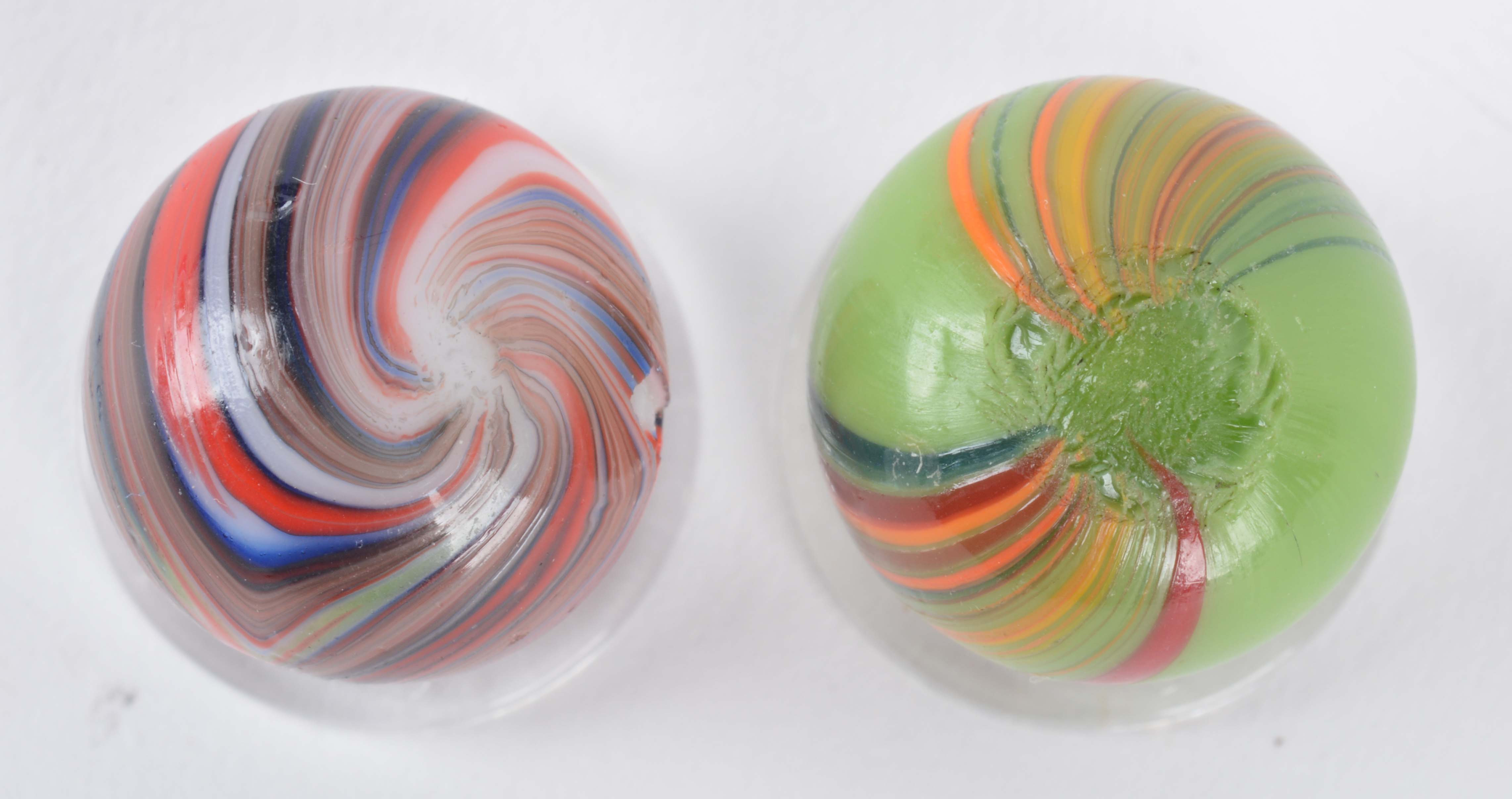 Lot Detail LOT OF 2 BANDED OPAQUE MARBLES.