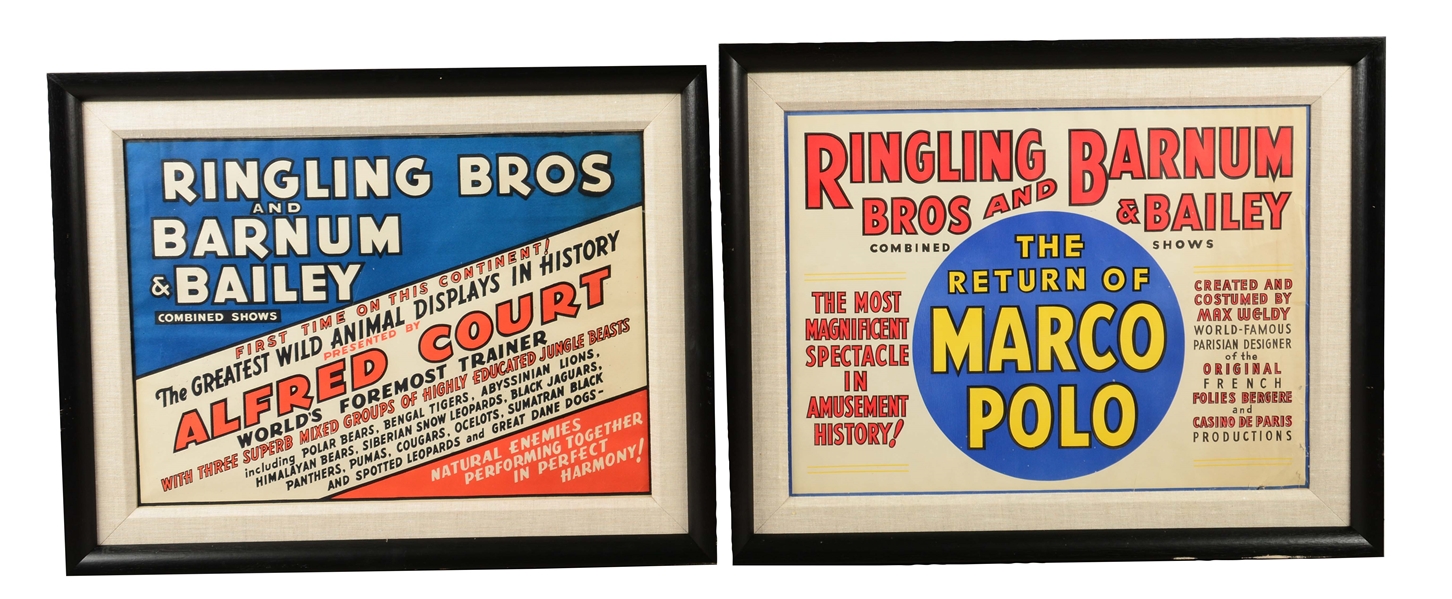 LOT OF 2: RINGLING BROTHERS CIRCUS POSTERS.