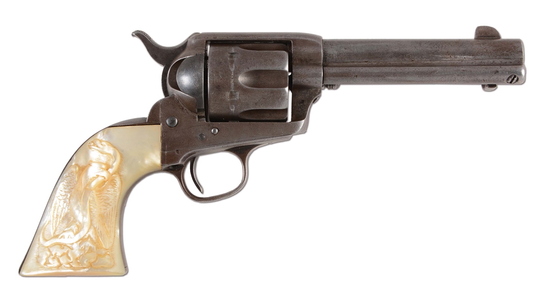 (A) ANTIQUE COLT SINGLE ACTION ARMY PEARL HANDLED REVOLVER (1894).
